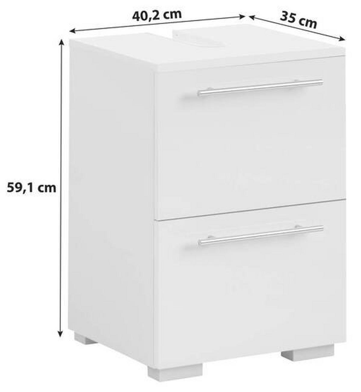 Waschbeckenunterschrank Carlos B: 40,2 Cm Weiß - Silberfarben/Weiß, KONVENTIONELL, Holzwerkstoff (40,2/59,1/35cm) - MID.YOU