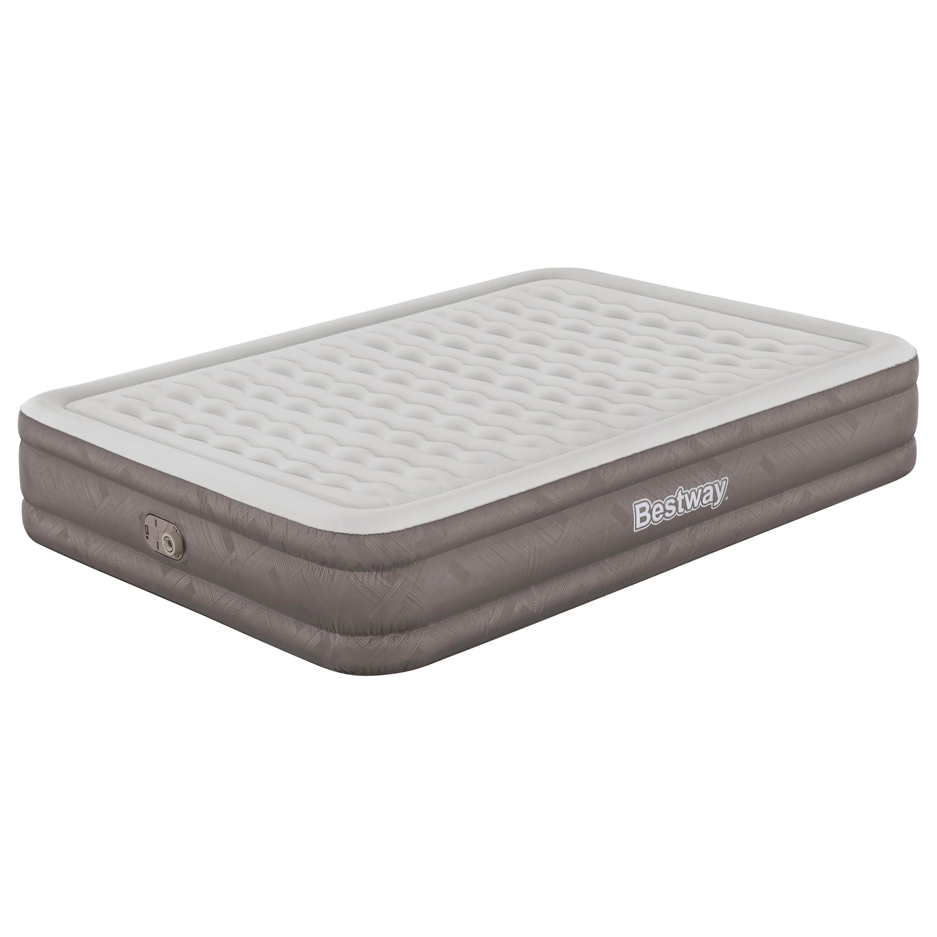 Luftbett Matheo 203x152x36 cm bis 350kg, inkl. Pumpe - Braun/Grau, KONVENTIONELL, Kunststoff/Metall (203/152/36cm) - Bestway