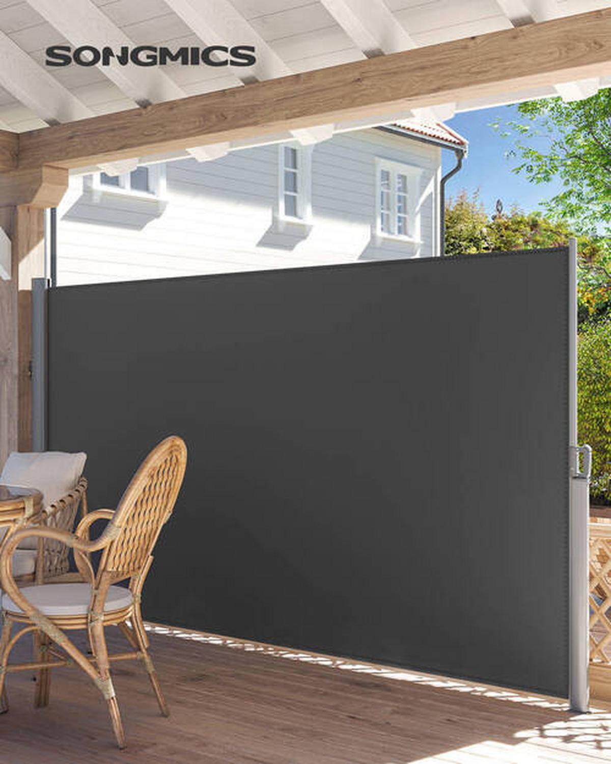 Seitenmarkise Grau Dunkelgrau BxH: 300x180 cm - Dunkelgrau/Grau, Basics, Textil/Metall (300/180cm) - Modante