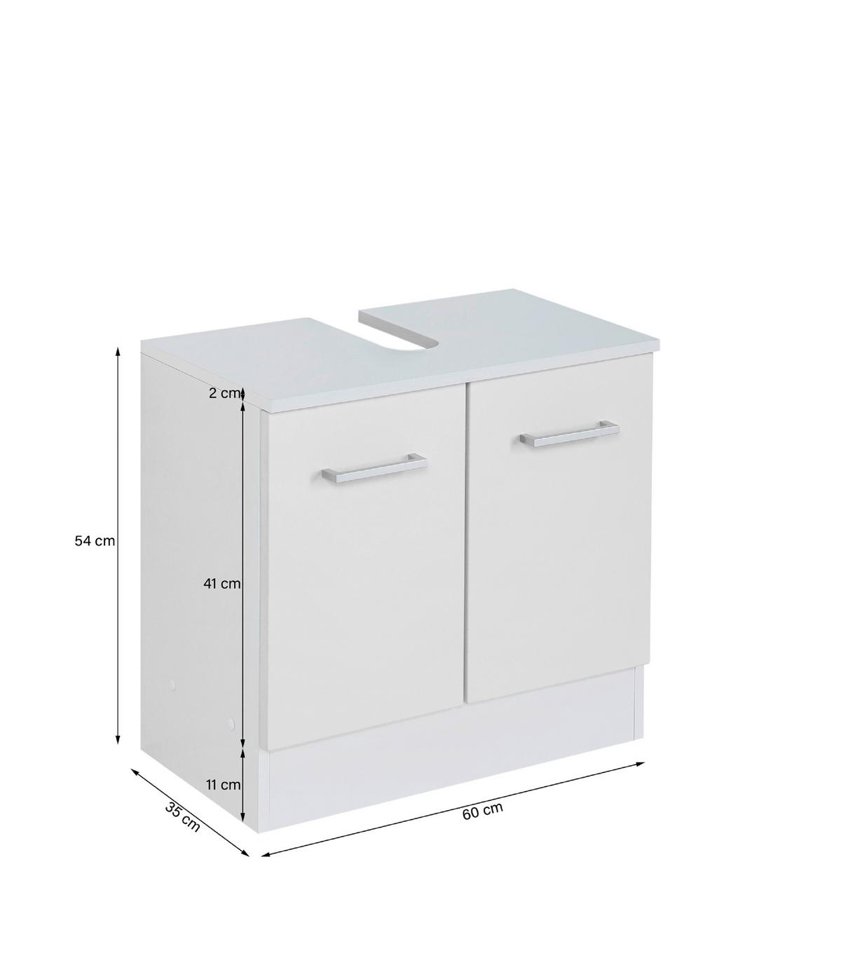 Waschbeckenunterschrank Riga Hellgrau/Weiß B: 60 cm - Hellgrau/Weiß, MODERN, Holzwerkstoff (60cm) - Held