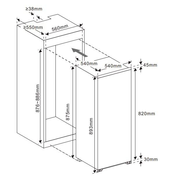 Kühlschrank Ekhttmg4sse - Weiß, Basics, Glas/Kunststoff (54/89/54cm) - Mican