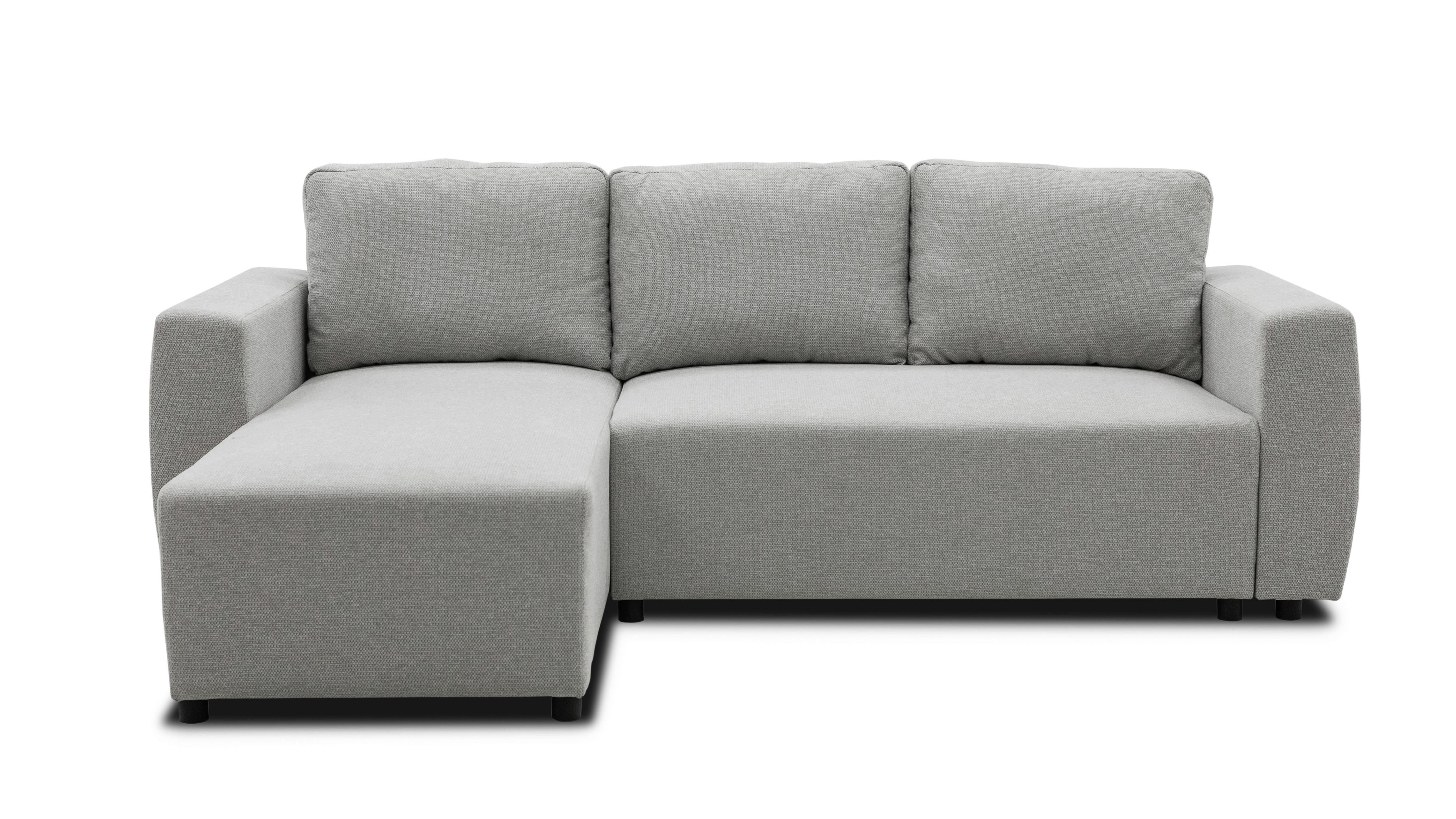 Ecksofa Pharell - Schwarz/Grau, Basics, Textil (155/230cm) - Livetastic