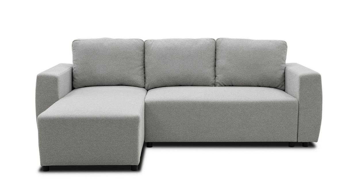 Ecksofa Pharell - Schwarz/Grau, Basics, Textil (155/230cm) - Livetastic
