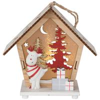 Dekoračné LED svietidlo HELOI, š/v/h: 11/11,5/6,8cm - šedá/bílá, Konvenční, dřevo (11,5cm) - Modern Living