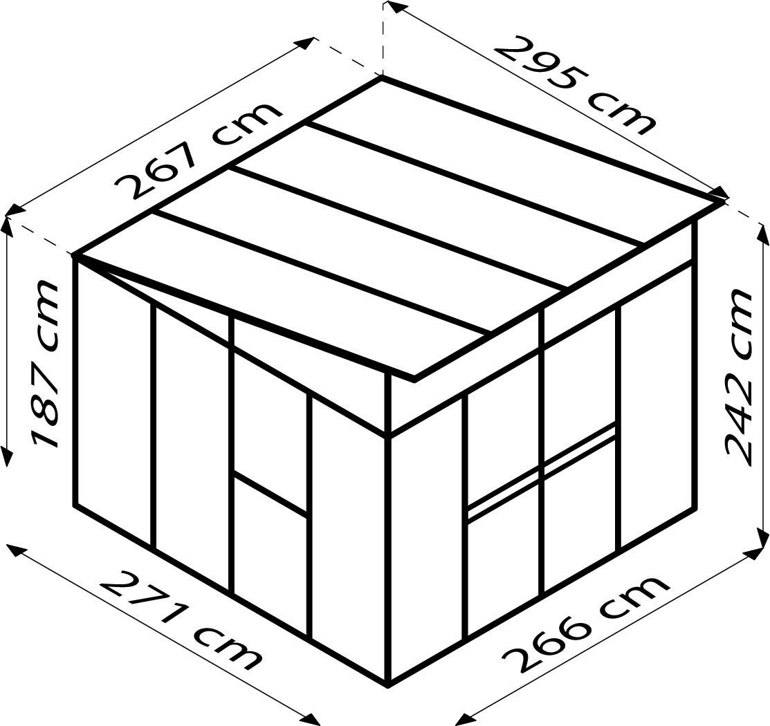 Gewächshausbausatz Aphrodite 7800 7,8 M2 - Weiß, Basics, Glas/Kunststoff (267,0/242,3/295,0cm)