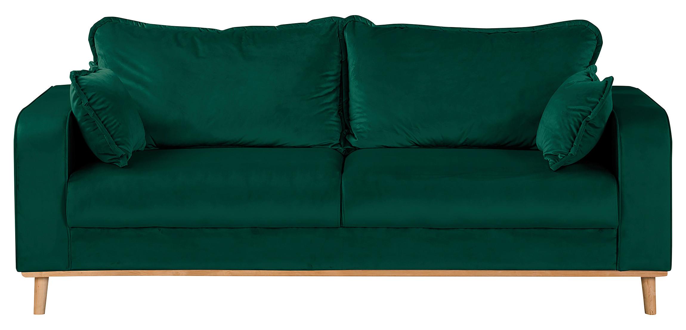 3-sitzer-sofa Beata Grün B: 193 Cm - Wengefarben/Grün, Design, Textil (193/86/87cm) - Livetastic