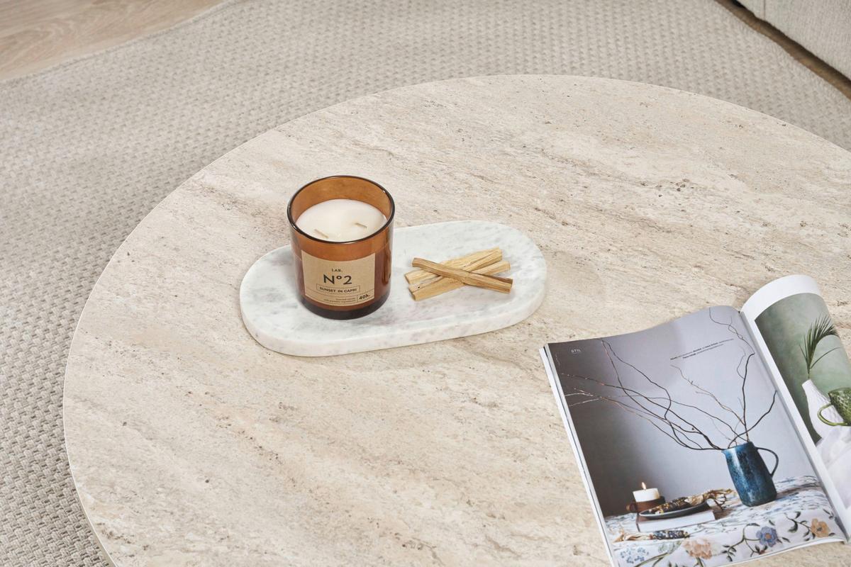 Couchtisch Soleil Creme/Walnussfarben L: 90cm - Walnussfarben/Creme, Design, Holzwerkstoff (90/90/40cm) - MID.YOU