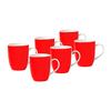 Kaffeebecherset Rot Weiß 6-teilig B: 11 cm - Rot/Weiß, Basics, Keramik (11/10/8cm) - Van Well