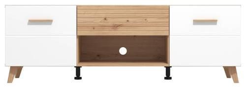 Tv-elem Bretagne - tölgyfa/fehér, Modern, faalapú anyag (147/50/41,5cm) - Best Price