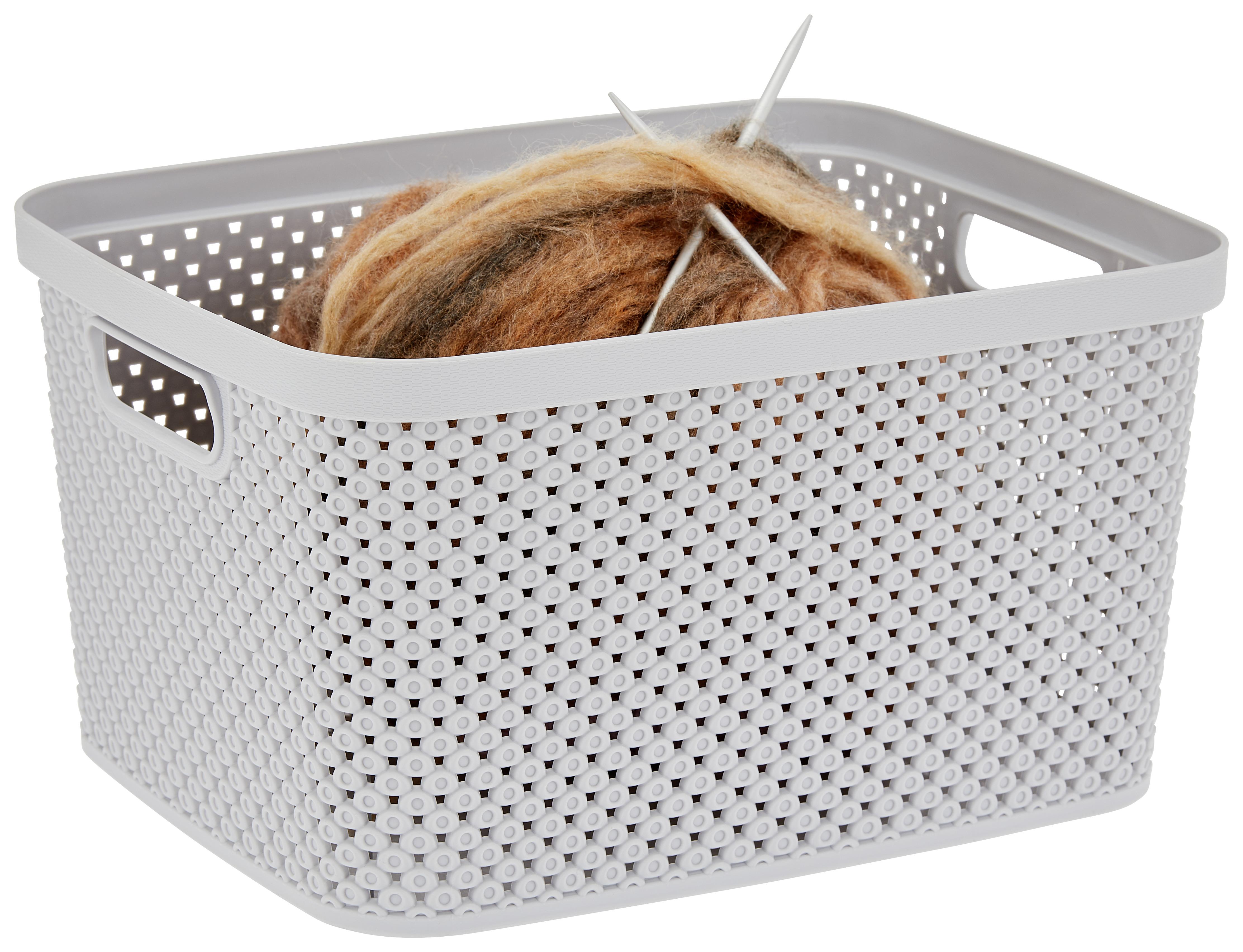 Aufbewahrungskorb Diamond 27x15 cm Kunststoff Hellgrau - Grau, Basics, Kunststoff (27/22/15cm) - Luca Bessoni