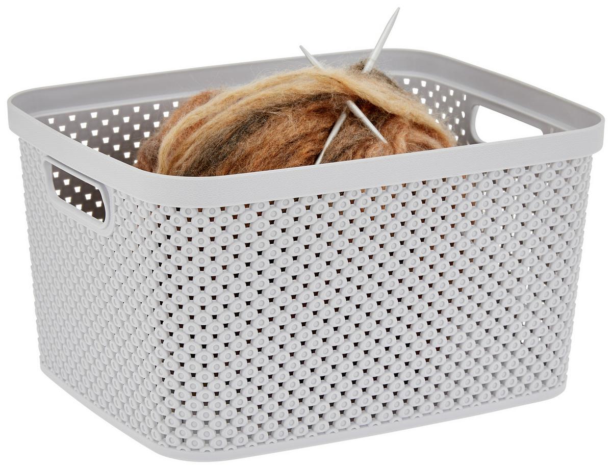 Aufbewahrungskorb Diamond 27x15 Cm Kunststoff Hellgrau - Grau, Basics, Kunststoff (27/22/15cm) - Luca Bessoni