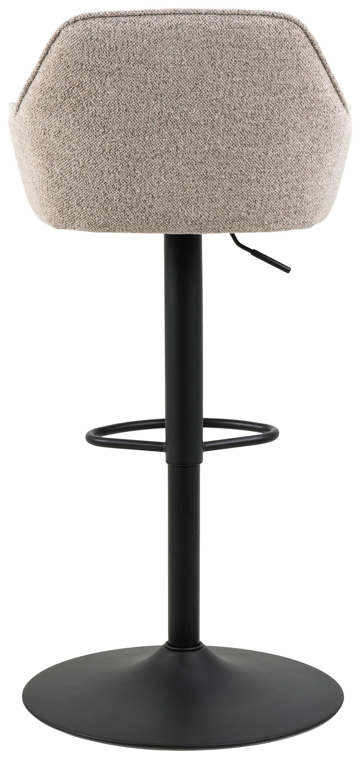 Barhocker höhenverstellbar Brooke Beige - Beige/Schwarz, MODERN, Textil/Metall (52/109/52cm) - MID.YOU
