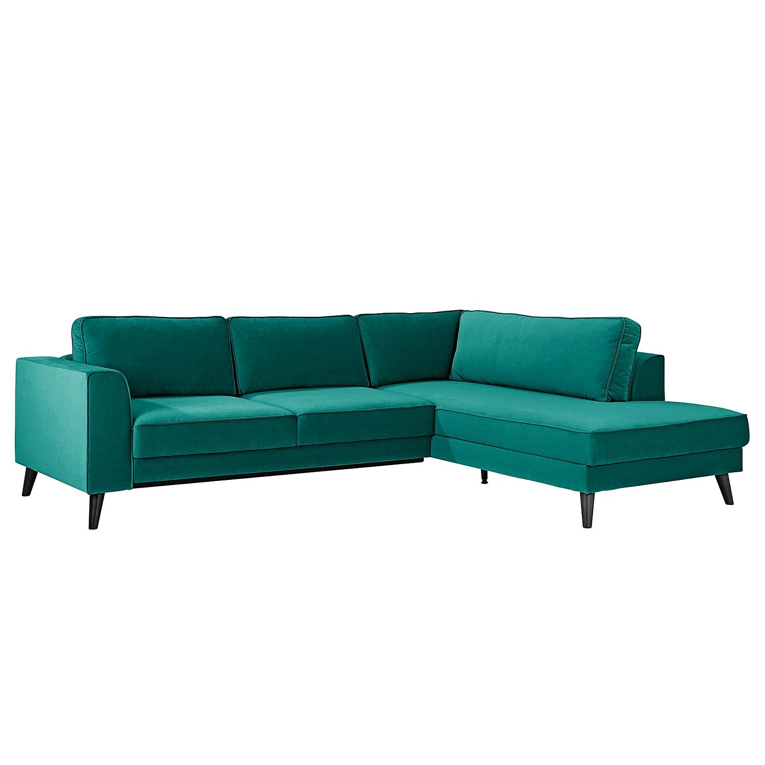 Eckschlafsofa Lumber Jack Petrol S: 264x203 cm - Wengefarben/Petrol, MODERN, Textil (264/203cm) - Trendmanufaktur
