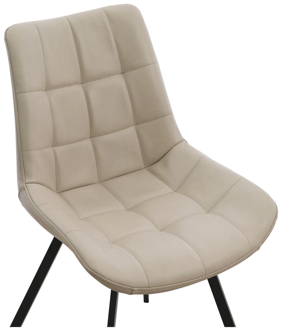 Stuhl Fritz Schwarz/Beige B: 54 cm - Beige/Schwarz, MODERN, Textil/Metall (54/86/62cm) - MID.YOU