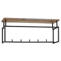 Nástenný vešiak WOHNLING š: 71 cm - čierna, Modern, kov/drevo (71/29/20cm) - MID.YOU