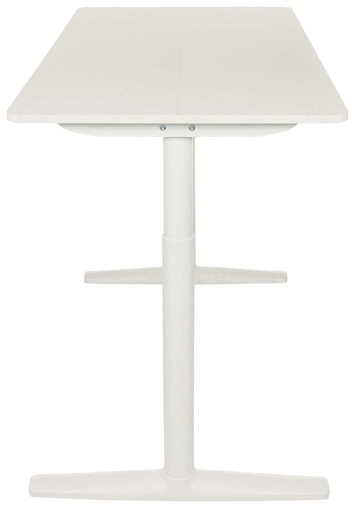 Schreibtisch Weiß B: 140 cm - Weiß, MODERN, Holzwerkstoff/Metall (140/70/71 - 116cm) - MID.YOU