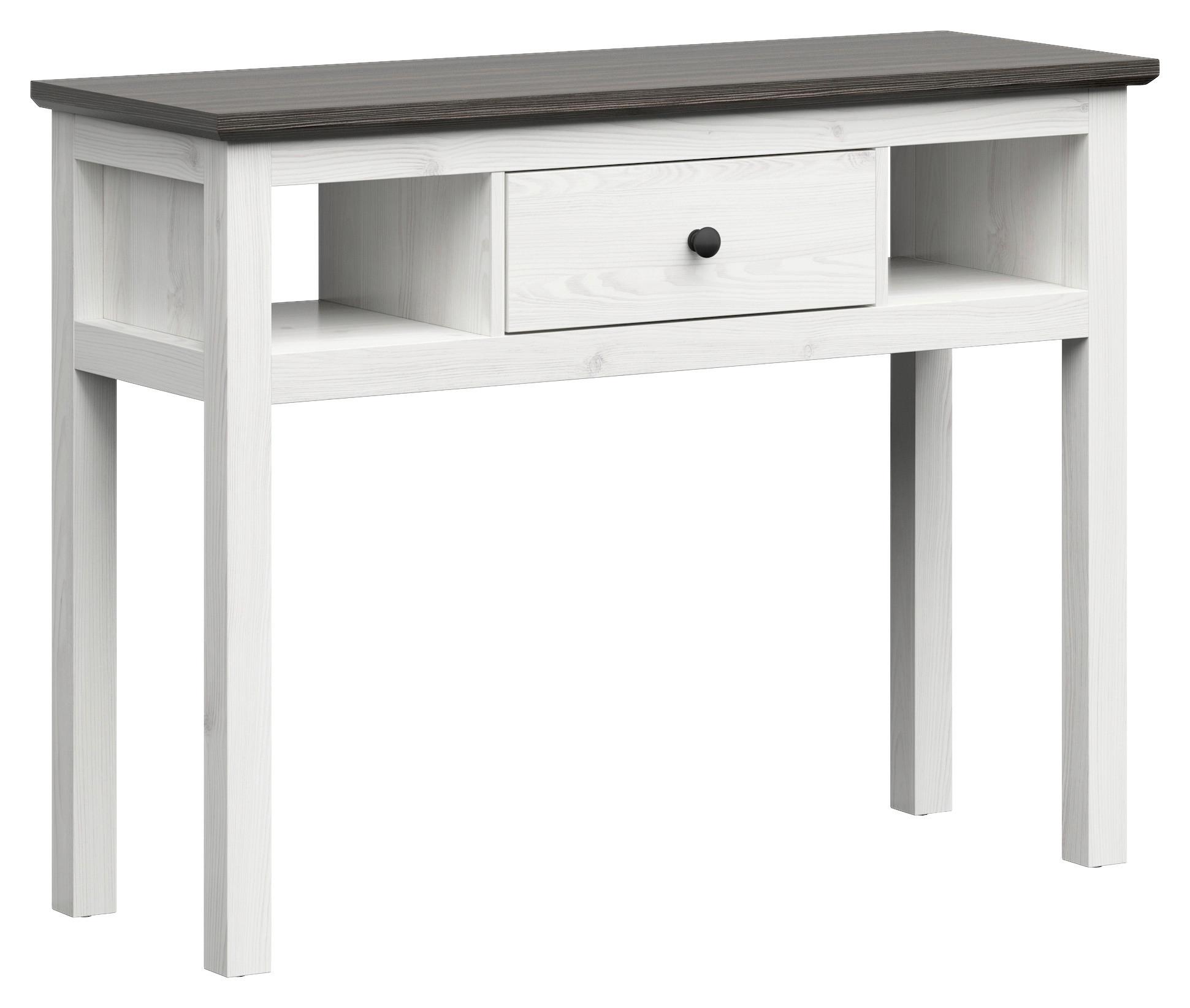 Schminktisch Bondy Kiefer Dekor/weiß B: 114 Cm Mit Lade - Lärchefarben/Graphitfarben, KONVENTIONELL, Holzwerkstoff (114/86/41cm) - MID.YOU