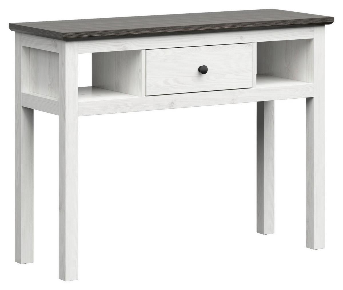 Schminktisch Bondy Kiefer Dekor/Weiß B: 114 cm mit Lade - Lärchefarben/Graphitfarben, KONVENTIONELL, Holzwerkstoff (114/86/41cm) - MID.YOU