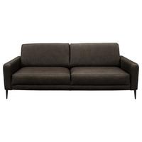 3-Sitzer-Sofa Spring, Fango B: - Fango/Schwarzchrom, Design, Leder (187/85/92cm) - Livetastic