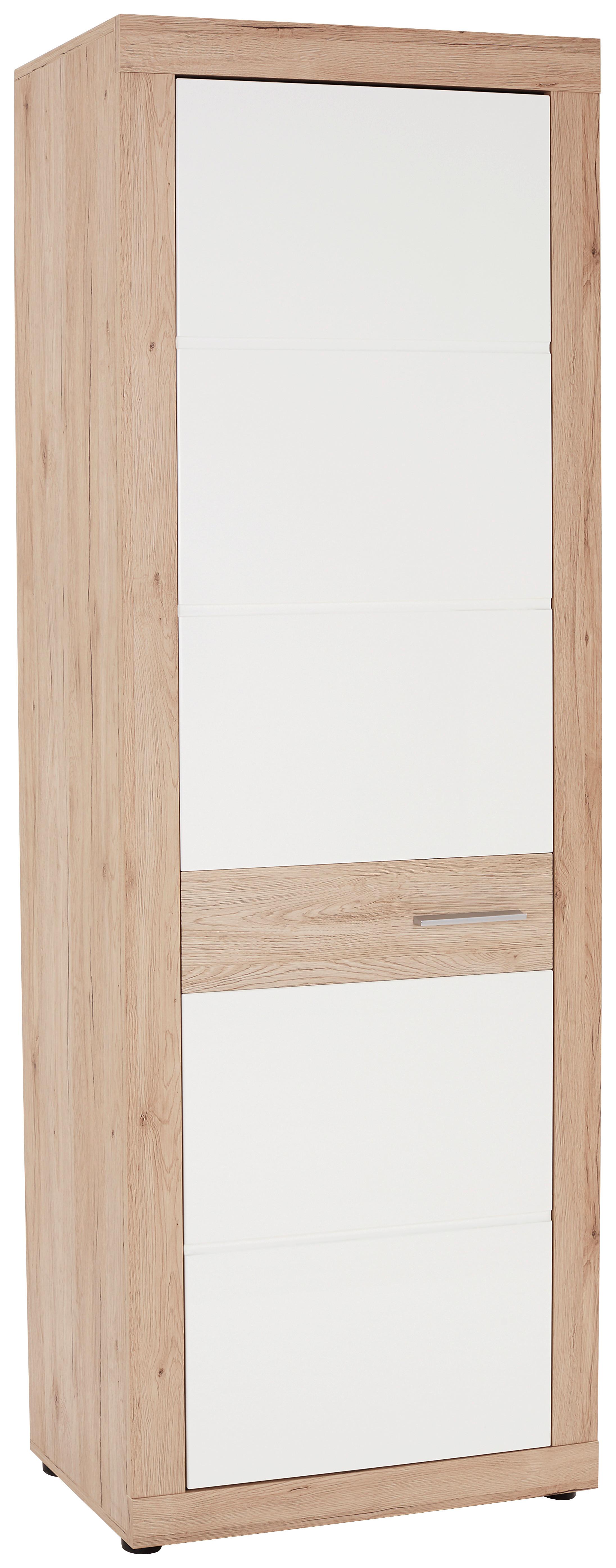 Garderobenschrank Malta San Remo/weiß B: 65 Cm - Eichefarben/Weiß, MODERN, Holzwerkstoff (65/196,8/36cm)