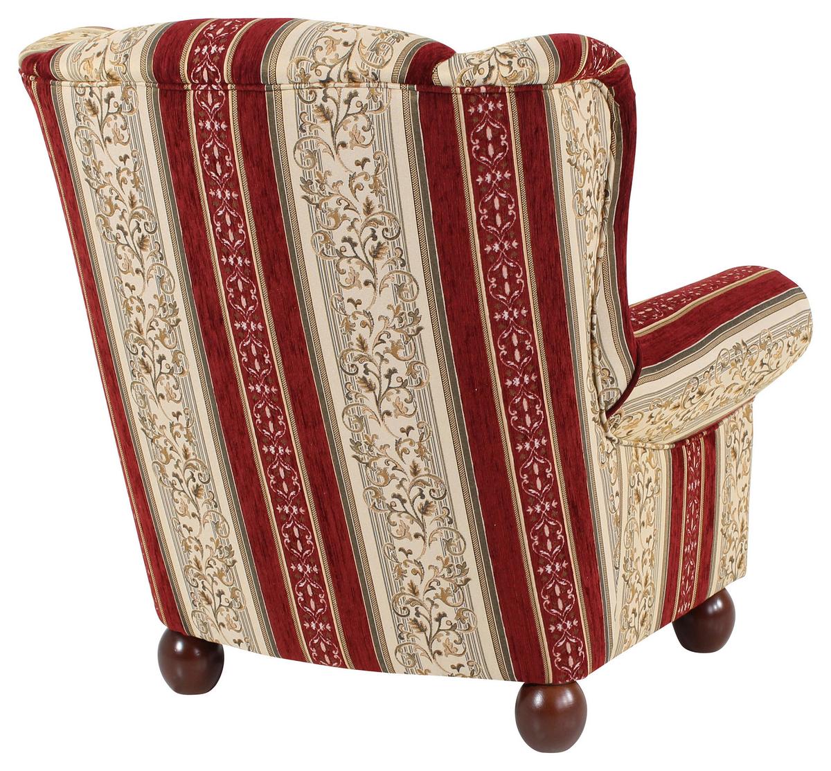 Ohrensessel mit Armlehnen Monarch Rot - Dunkelbraun/Rot, KONVENTIONELL, Textil (93/103/87cm) - Max Winzer