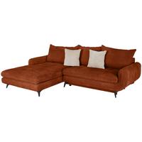 Ecksofa Wave - Schwarz/Orange, MODERN, Textil (189/266cm)