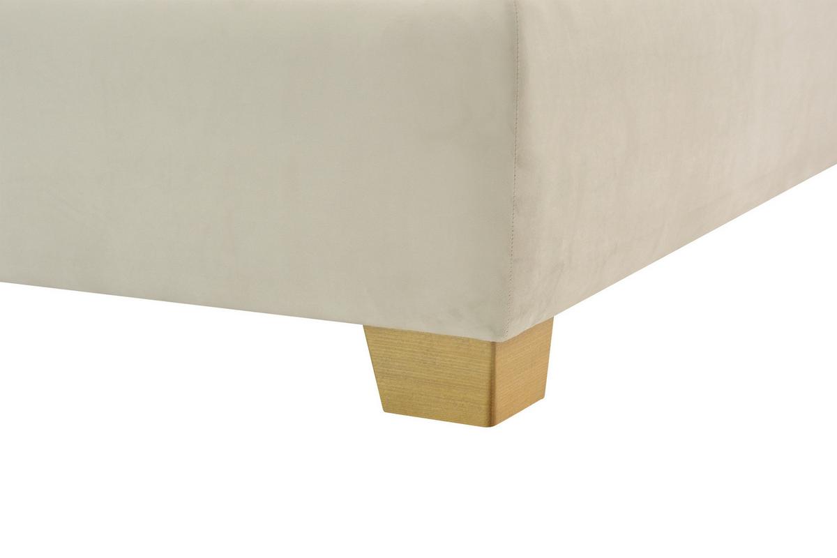 Čalouněná postel OLYMPIA 180x200, krémová - krémová/barvy ořechu, Moderní, dřevo/textil (180/200cm)