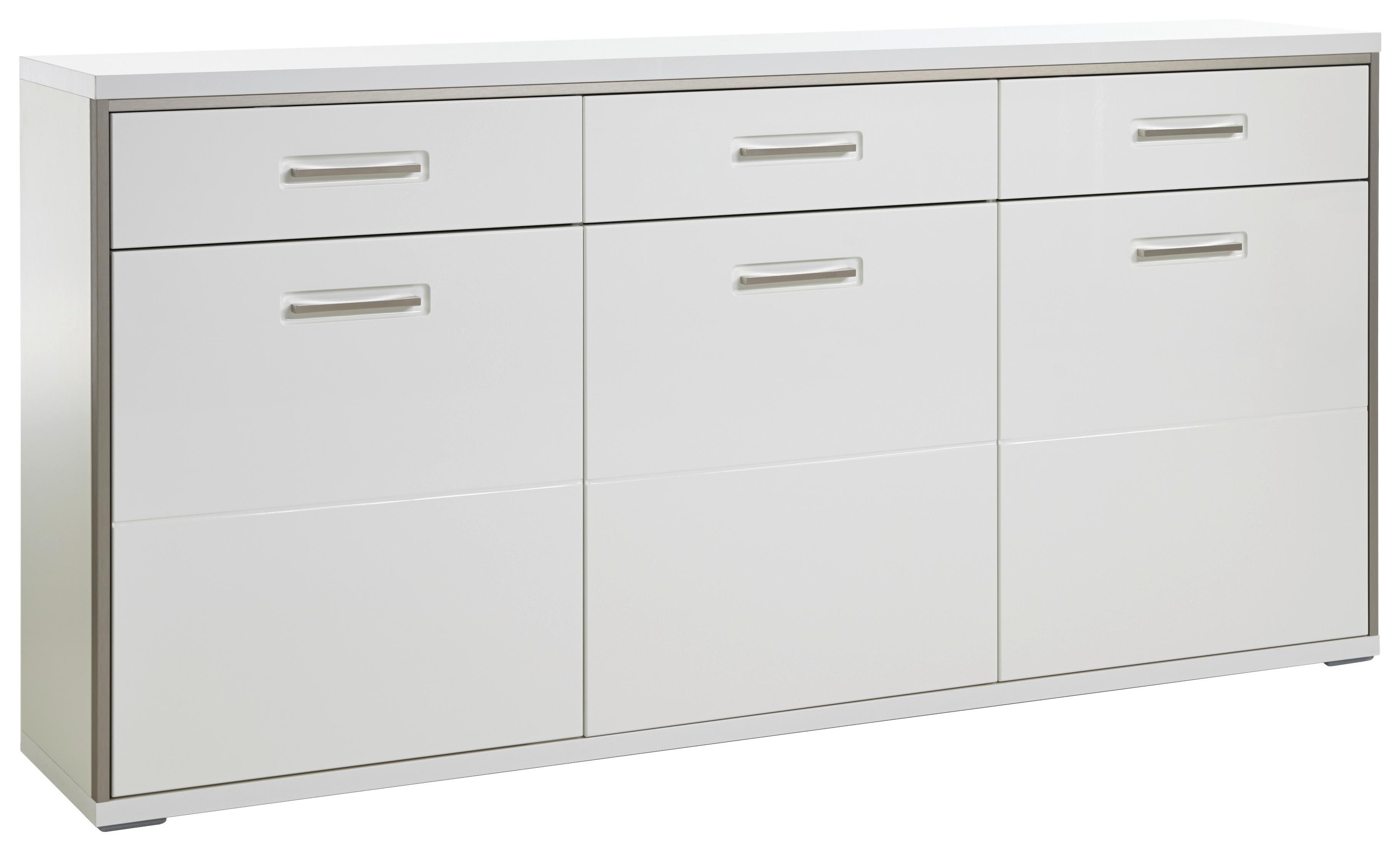 Sideboard 184 cm Trento Silberfarben/Weiß