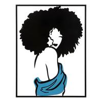 Wanddeko Afef Blau, Schwarz B: 60 Cm - Blau/Schwarz, Basics, Metall (60/80/1.3cm)