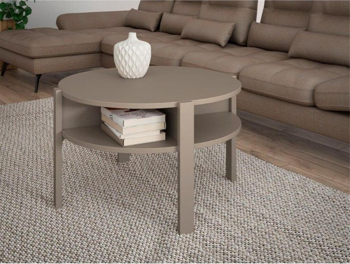 KONFERENČNÝ STOLÍK TOBAGO - biela/taupe, Modern, kompozitné drevo (74,4/45,5cm)