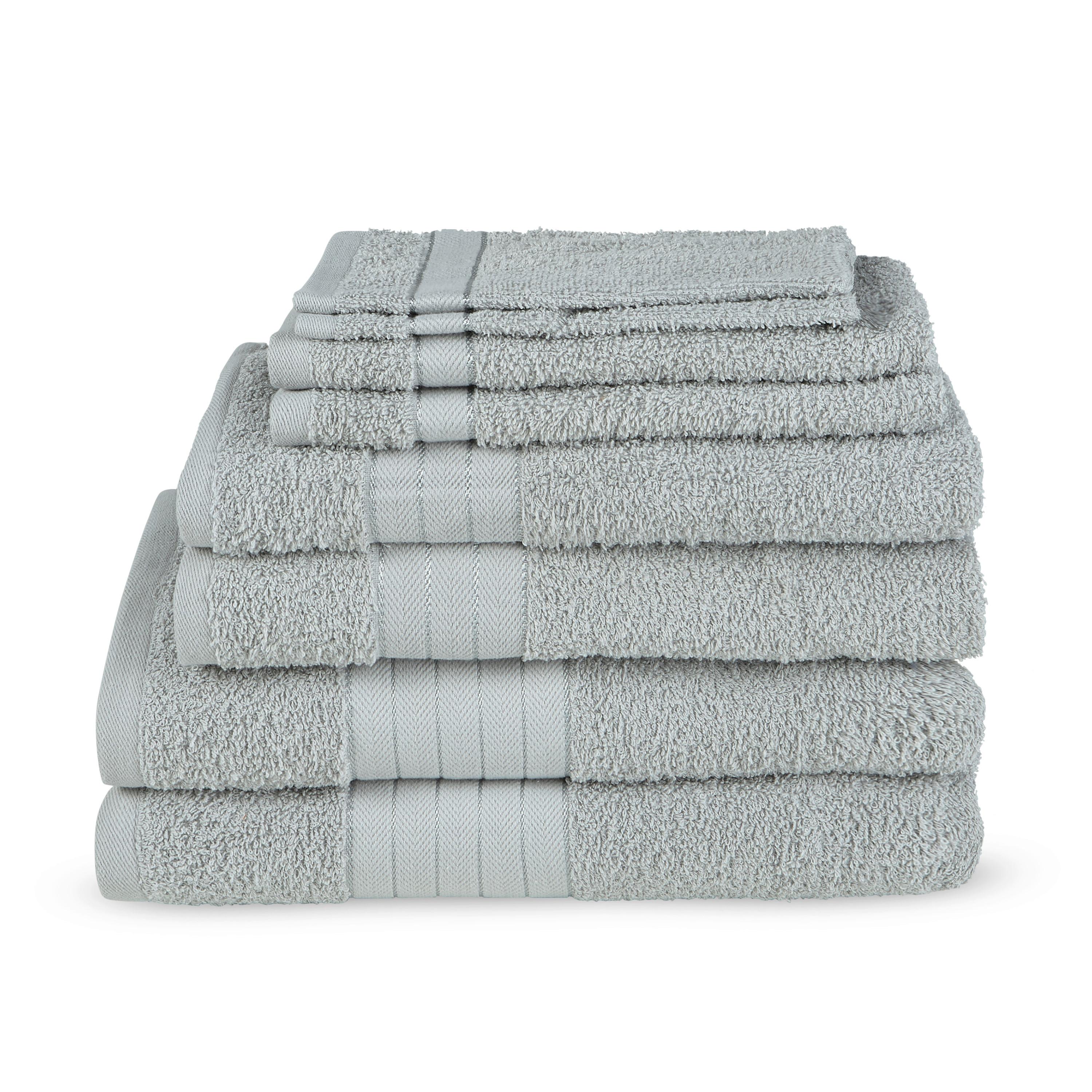 FROTTIERSET 8-TEILIG, SILBERGRAU - Grau, Basics, Textil