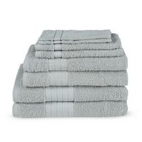 FROTTIERSET 8-TEILIG, SILBERGRAU - Grau, Basics, Textil