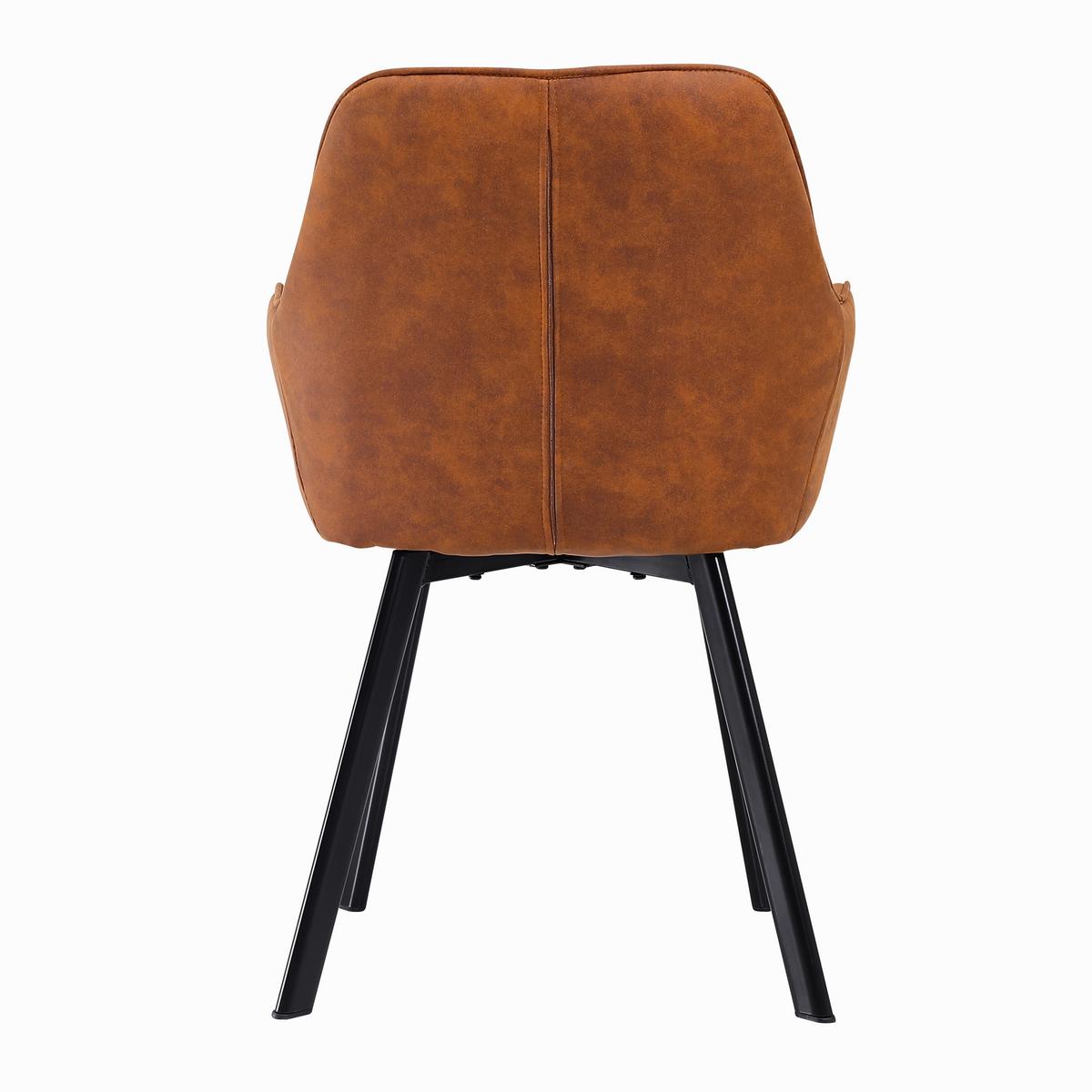 Armlehnstuhl-Set Braun B: 56,5 cm - Schwarz/Braun, MODERN, Textil/Metall (56,5/83/63cm) - Livetastic