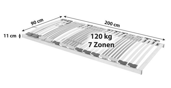 Lattenrost Primatex 340 verstellbar 90x200 cm 7 Zonen - (90/200cm) - Primatex