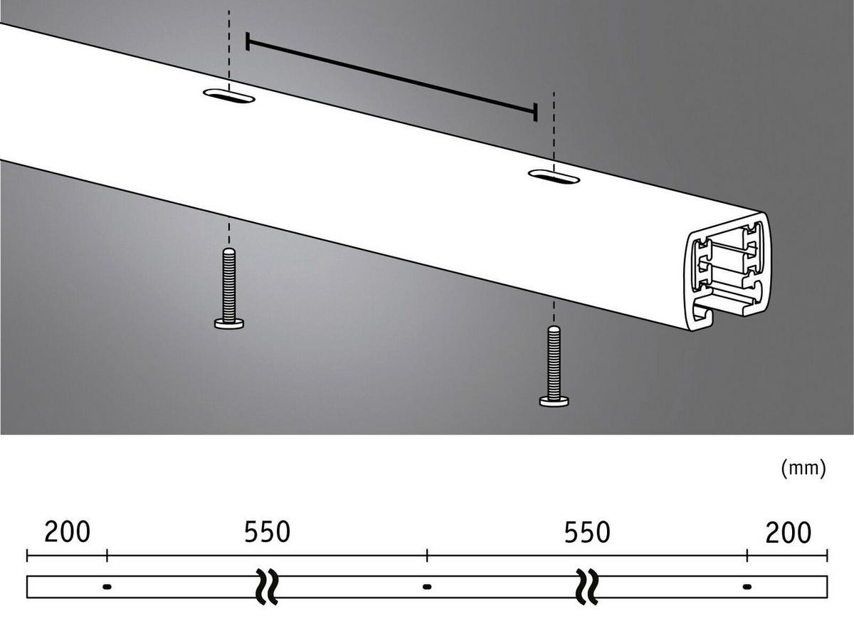 Schinensystem 95665 Urail Schiene Sw - Chromfarben, Basics, Metall (150cm) - Paulmann