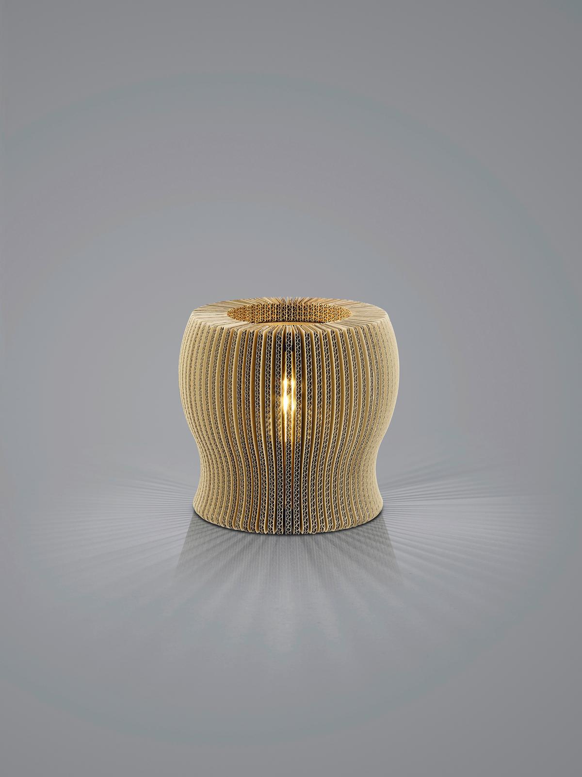 TISCHLEUCHTE 50426/1-20 - Naturfarben/Braun, Design, Karton/Wellpappe (28/25cm) - Hell