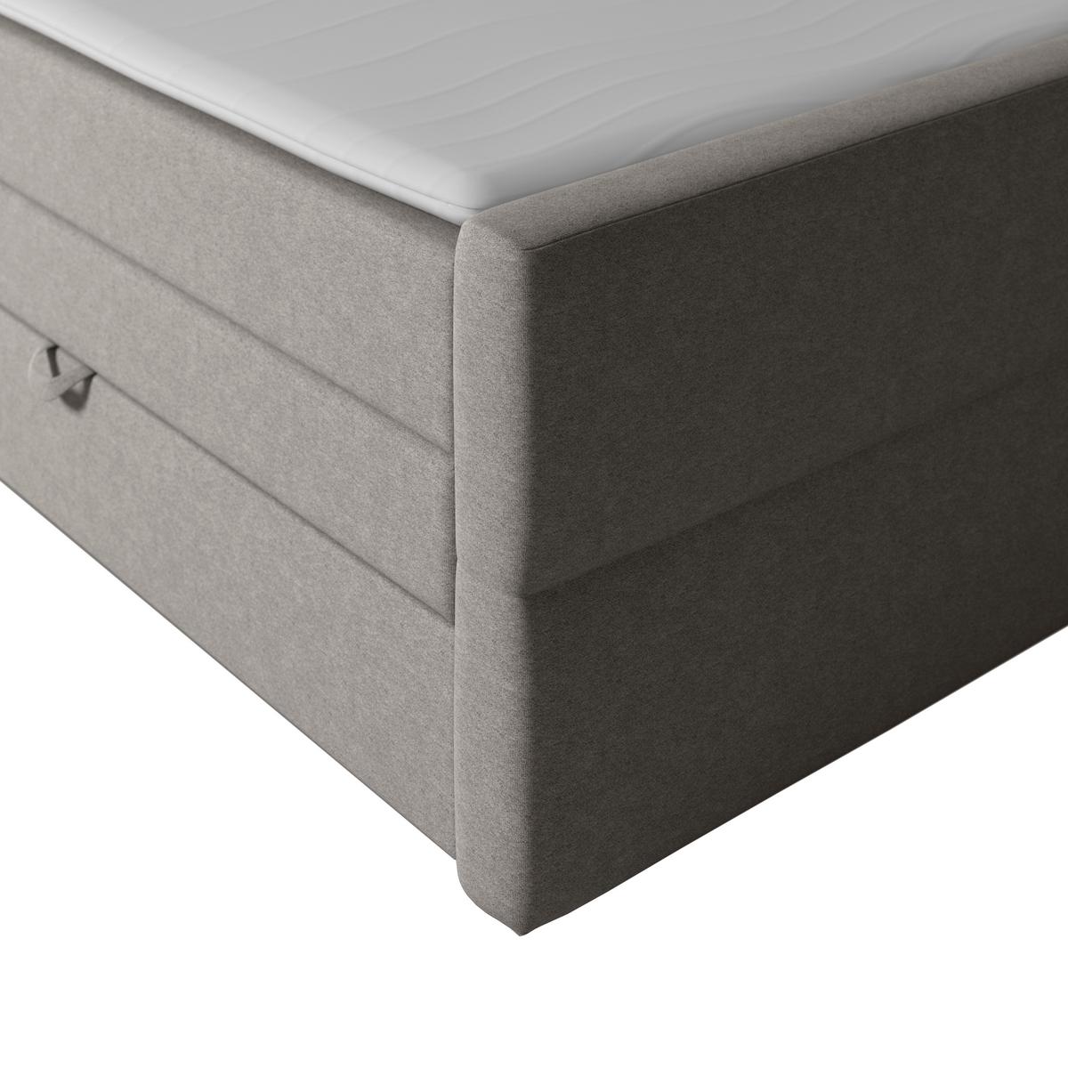 Boxspringbett Verona 180x200 cm Silberfarben - Silberfarben/Schwarz, MODERN, Karton/Holzwerkstoff (180/200cm) - MID.YOU