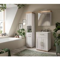 Badezimmer Verona Eiche Dekor /Lärchefarben B: 108cm - Silberfarben/Lärchefarben, Trend, Glas/Keramik (108cm) - MID.YOU
