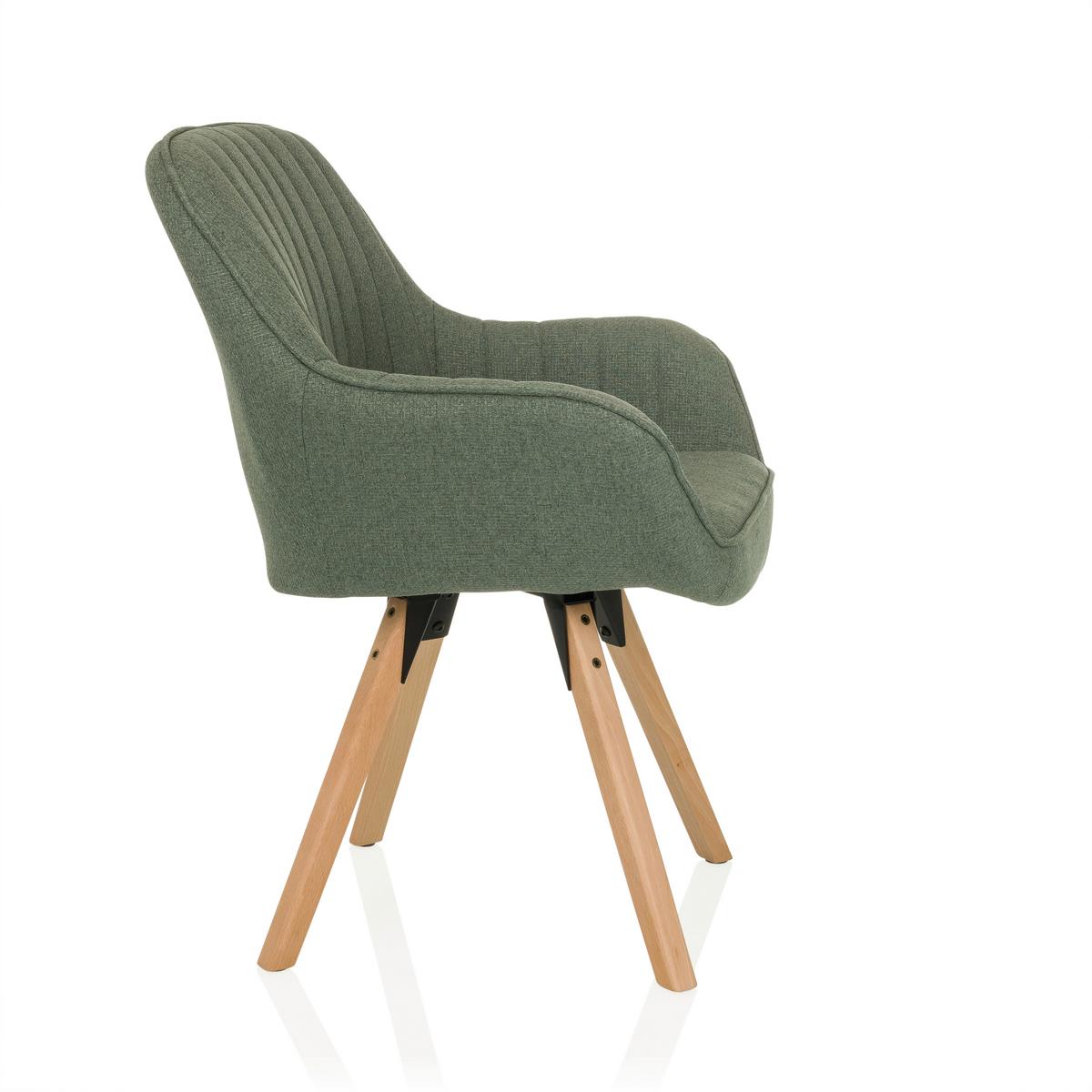Armlehnstuhl Scandi Ted Mintgrau B: 56 cm - Mintgrau/Buchefarben, MODERN, Holz/Textil (56/84/62cm) - MID.YOU