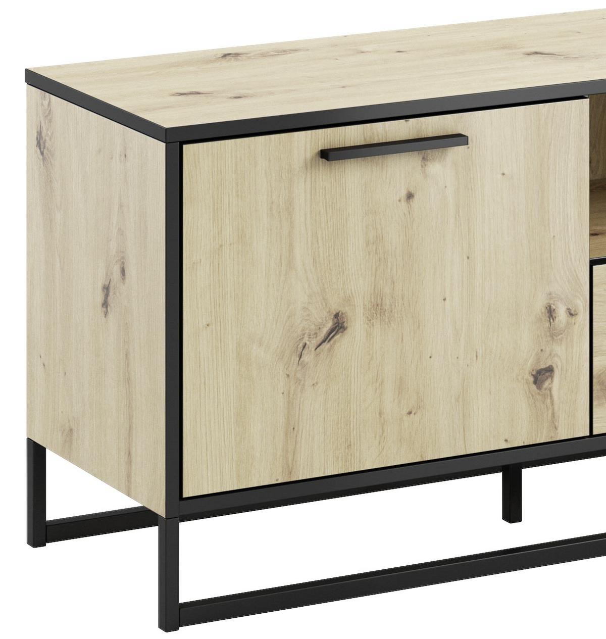TV-Element Brooklyn 150 cm Eiche Dekor/Anthrazit - Eichefarben/Anthrazit, Basics, Holzwerkstoff (150/53/39cm) - P & B
