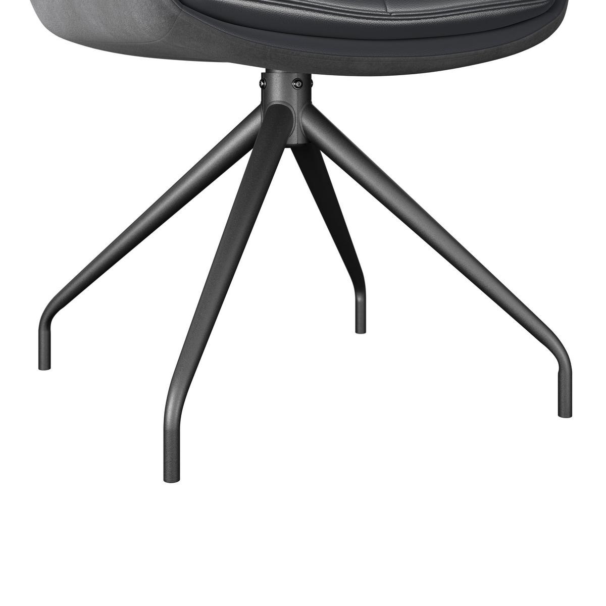 Armlehnstuhl Malin Giga Webstoff schwarz, B: 59cm - Schwarz, MODERN, Textil/Metall (61/92/66cm)