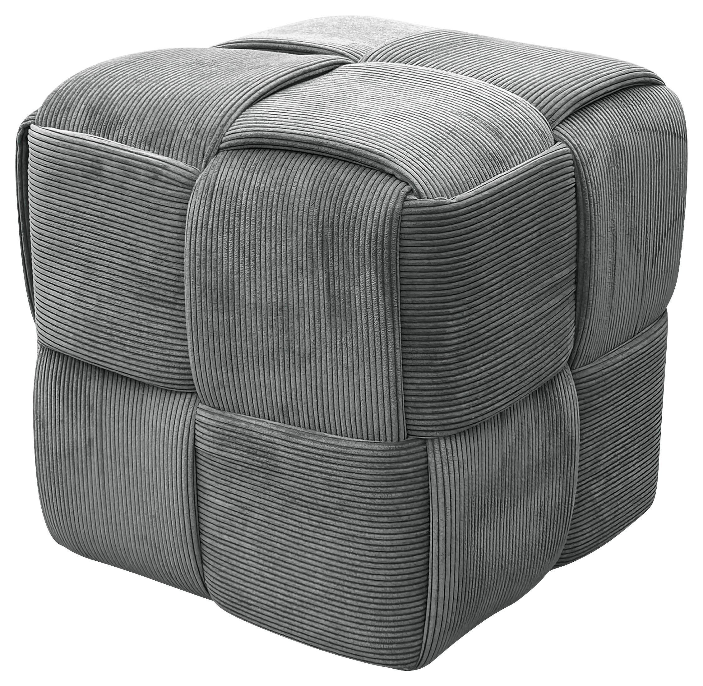 POUF Urban Grau gepolstert - Grau, Design, Textil (40/41/40cm) - MID.YOU
