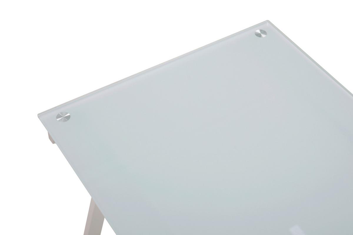 Schreibtisch Weiß L: 113cm - Weiß, Design, Glas/Metall (113/58/73cm) - Livetastic