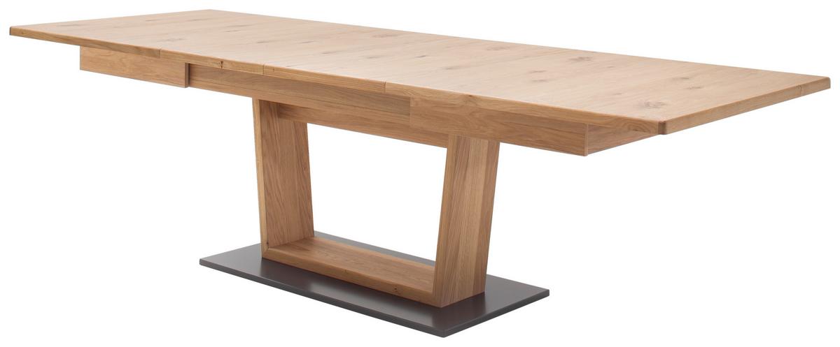 Esstisch Ausziehbar Portland 180-280x100 Cm Eichefarben - Eichefarben/Schwarz, Design, Holz/Holzwerkstoff (180-280/100/77cm) - Livetastic