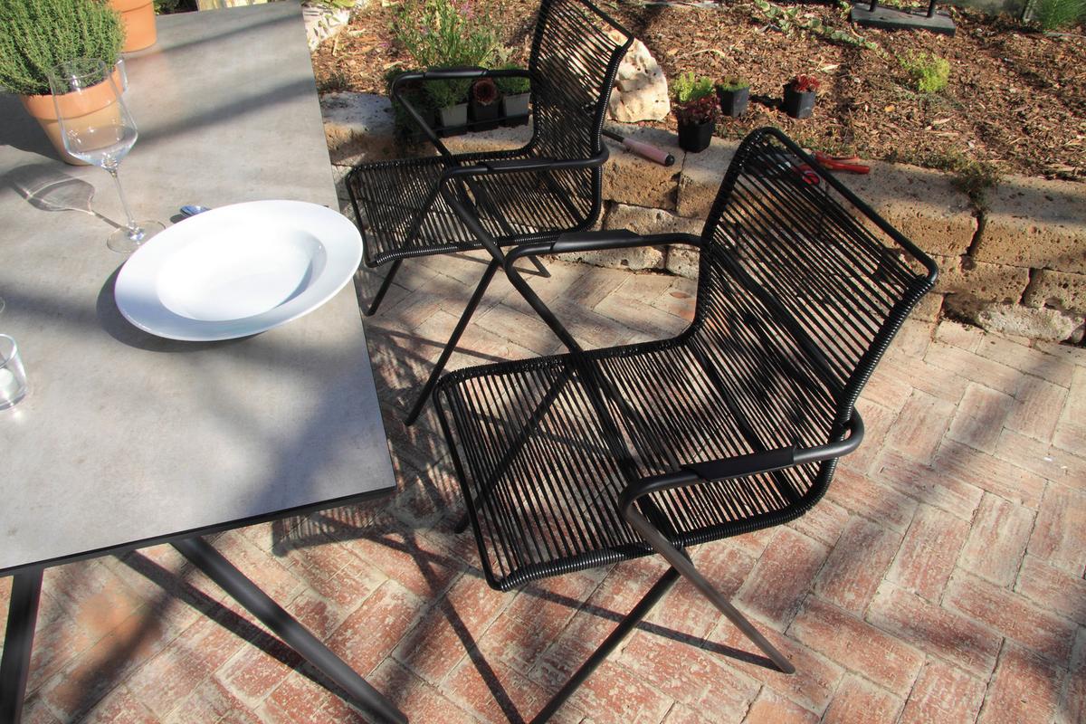 Gartensessel-Set 6-Tlg. Stapelbar Alpha Rope Aluminium - Anthrazit/Schwarz, Basics, Kunststoff/Metall (55/57/83cm) - Acamp