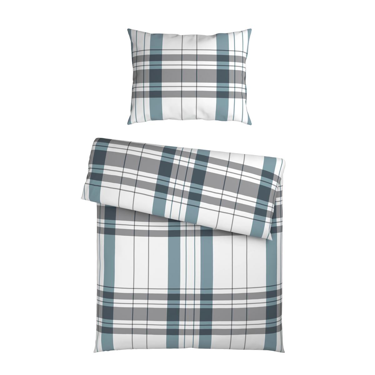 Bettwäsche Stockholm - Blau/Grau, MODERN, Textil - Luca Bessoni