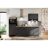 Küchenblock Berlin Schwarz/Eiche Dekor B: 260 cm - Schwarz/Eiche Artisan, Design, Holzwerkstoff (260cm) - MID.YOU