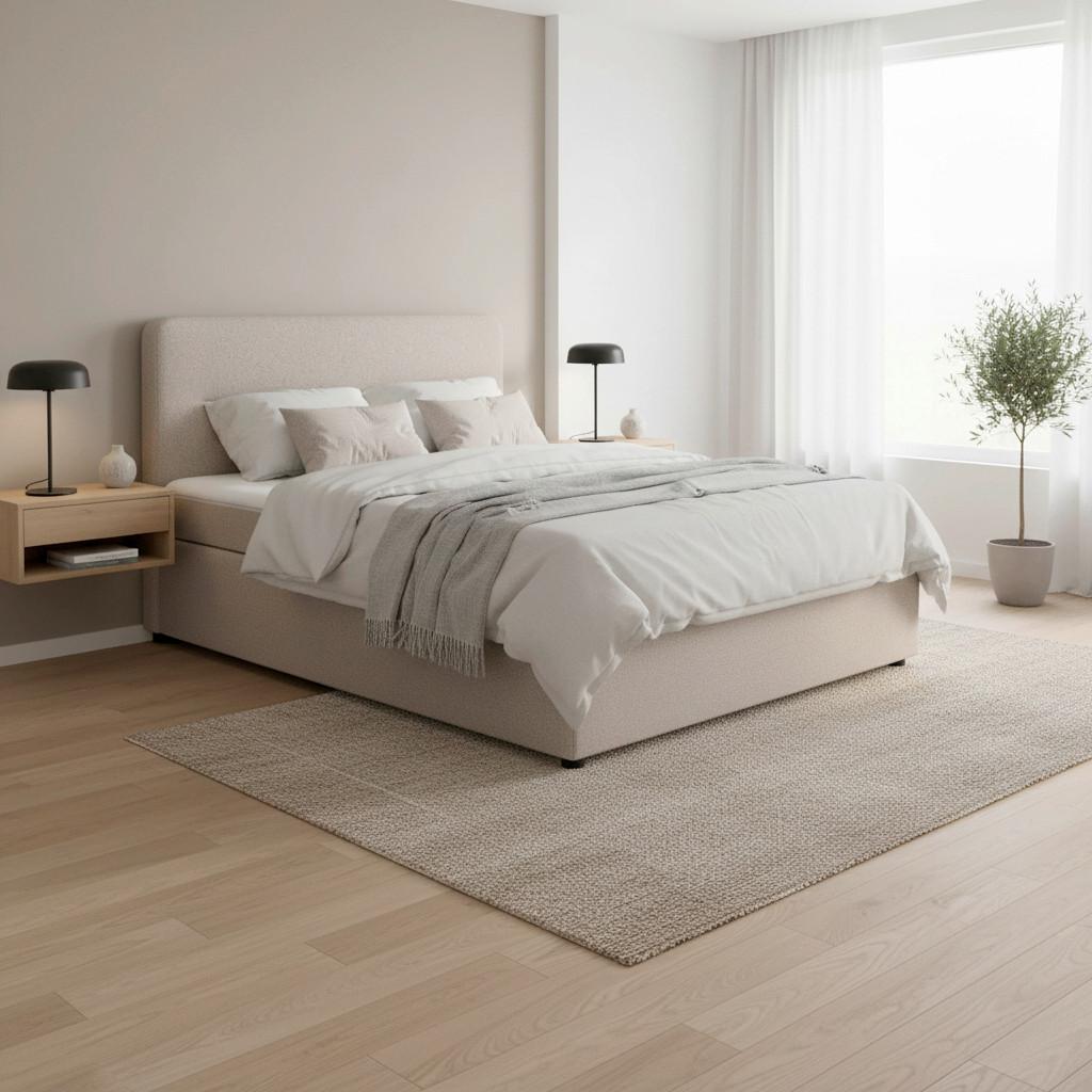 Boxspringová postel MARCO 160x200, šedohnědá - černá/šedohnědá, Moderní, dřevo/textil (160/200cm) - Bessagi Home