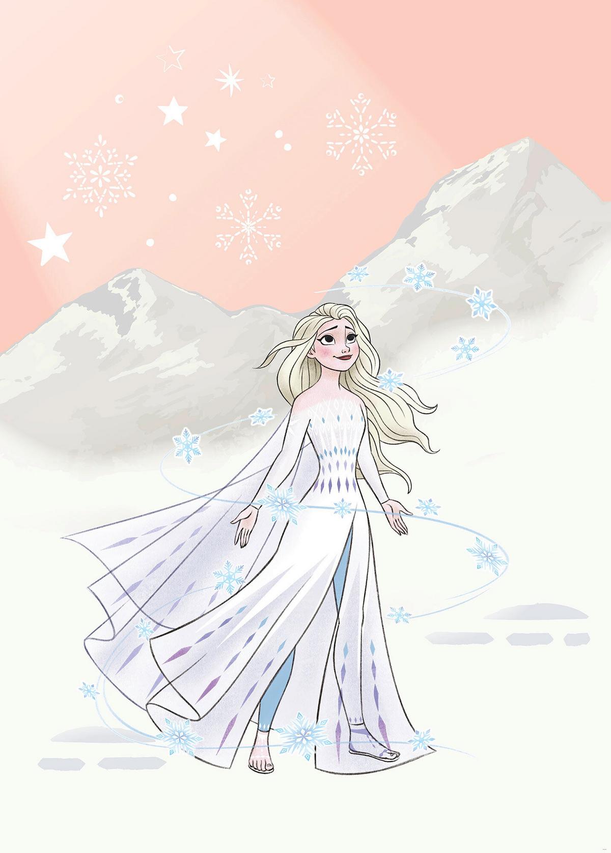 Fototapete Frozen Winter Magic - Rot/Weiß, Trend, Textil (200/280cm)