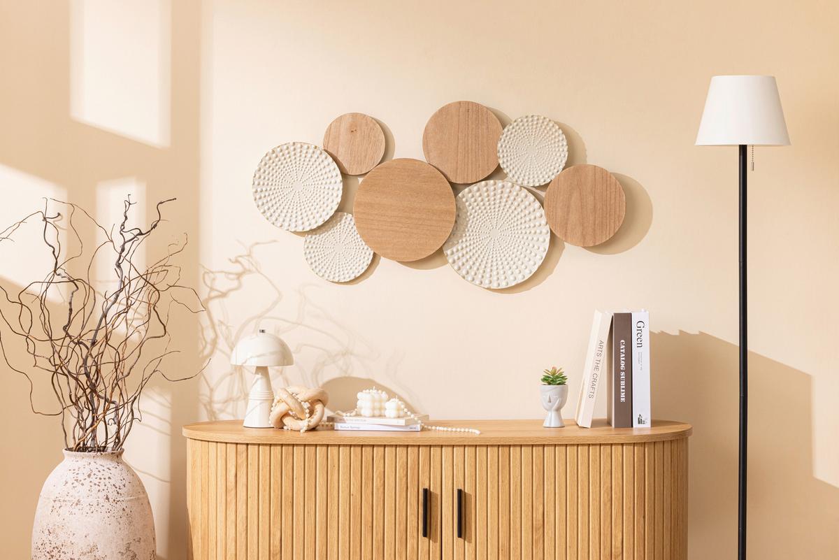 Wanddeko Lilly - Beige/Naturfarben, KONVENTIONELL, Holz/Holzwerkstoff (89/46cm) - Luca Bessoni